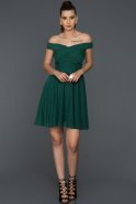 Short Emerald Green Invitation Dress ABK008