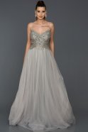Long Grey Engagement Dress AB8579