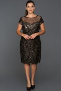 Short Black Plus Size Evening Dress ABK054