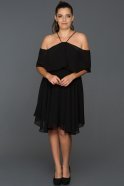 Short Black Plus Size Evening Dress ABK032