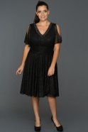 Short Black Oversized Evening Dress ABK368
