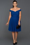 Short Sax Blue Plus Size Evening Dress ABK008