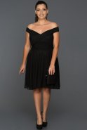 Short Black Plus Size Evening Dress ABK008