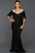 Long Black Plus Size Evening Dress AB8302