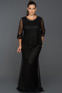 Long Black Plus Size Evening Dress ABU209