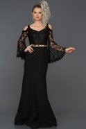 Long Black Evening Dress ABU886