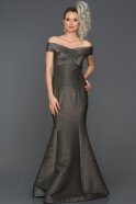 Long Black-Silver Mermaid Evening Dress ABU1360