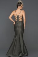 Long Black-Silver Mermaid Prom Dress ABU059