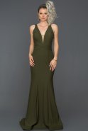 Long Olive Drab Mermaid Prom Dress ABU121