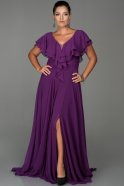 Purple Long Plus Size Evening Dress ABU032