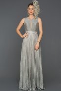 Long Silver Engagement Dress ABU179