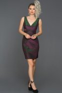 Short Fuchsia-Green Invitation Dress ABK051