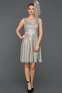 Short Grey Prom Gown ABK091