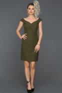 Short Olive Drab Invitation Dress ABK129