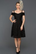 Short Black Prom Gown ABK060