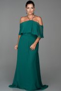 Long Emerald Green Oversized Evening Dress ABU470