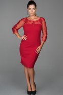 Short Red Oversized Evening Dress ABK103
