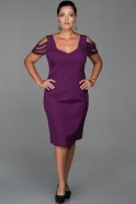 Short Purple Oversized Evening Dress ABK087