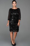 Short Black Plus Size Evening Dress ABK108