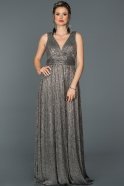 Long Black-Silver Prom Gown AB7147