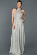 Long Grey Prom Gown ABU309