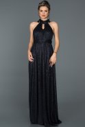 Long Navy Blue Prom Gown ABU309