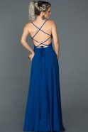 Long Sax Blue Prom Gown ABU097