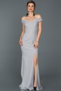 Long Grey Mermaid Prom Dress ABU052