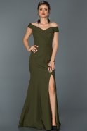 Long Olive Drab Mermaid Prom Dress ABU052