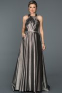 Long Black-Silver Engagement Dress ABU251