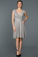 Short Grey Invitation Dress ABK069