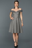 Short Grey Invitation Dress ABK111