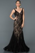 Long Black Mermaid Prom Dress ABU094