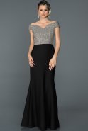 Long Black-Silver Mermaid Prom Dress ABU151