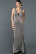 Long Silver Prom Gown ABU289