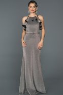 Long Silver Prom Gown ABU233