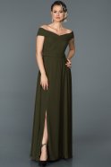 Long Olive Drab Engagement Dress ABU057