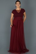 Long Burgundy Plus Size Evening Dress ABU171