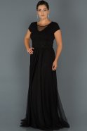 Long Black Plus Size Evening Dress ABU171