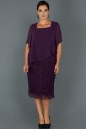Short Purple Oversized Evening Dress ABK034