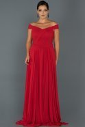 Long Red Oversized Evening Dress ABU324
