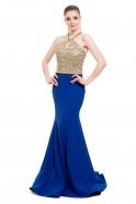 Long Sax Blue Evening Dress O3948