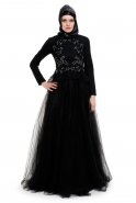 Black Hijab Dress S4042