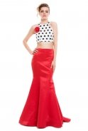 Long Red-White Evening Dress AL8368