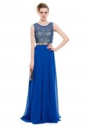 Long Sax Blue Evening Dress O3859