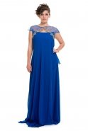 Sax Blue Large Size Evening Dress O7457