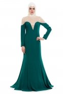 Emerald Green Hijab Dress S4012