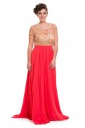 Coral Oversized Evening Dress F1624