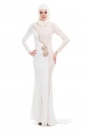 White Hijab Dress AL8203