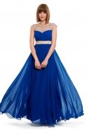 Long Sax Blue Evening Dress F1893